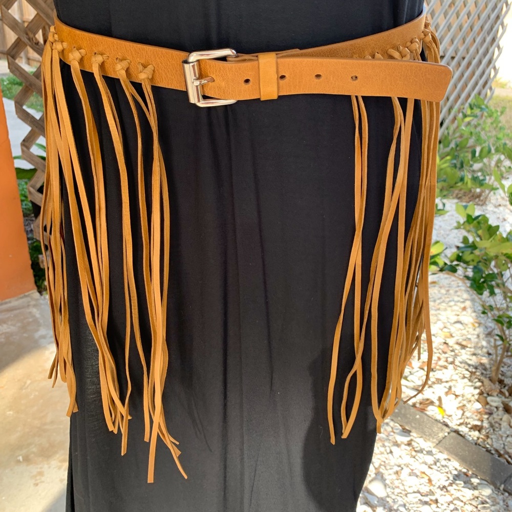 Fringe festival leather belt by Streets Ahead